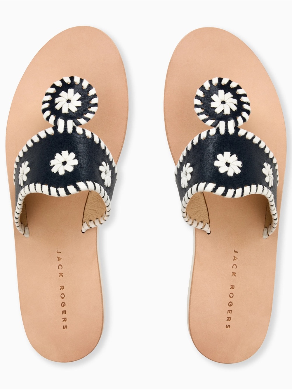 Jack Rogers “Boating Jacks” Navy & White Sandals